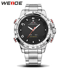 Load image into Gallery viewer, Mens Watches WEIDE Luxury Brand Steel Quartz Clock Men Digital LED Watch Army Military Sport Watch Male relogio masculino 2017