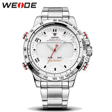 Load image into Gallery viewer, Mens Watches WEIDE Luxury Brand Steel Quartz Clock Men Digital LED Watch Army Military Sport Watch Male relogio masculino 2017