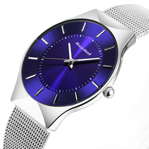 Readeel Fashion Mens Watches Top Brand Luxury Quartz Watch Men Casual Slim Mesh Steel Ultra Thin Sport Watch Relogio Masculino