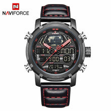 Load image into Gallery viewer, Mens Watches NAVIFORCE Top Brand Luxury Waterproof Led Digital Quartz Watch Man Fashion Leather Sport Wrist Watch Men Clock Male
