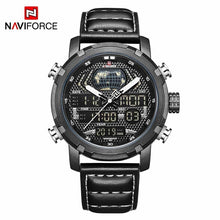 Load image into Gallery viewer, Mens Watches NAVIFORCE Top Brand Luxury Waterproof Led Digital Quartz Watch Man Fashion Leather Sport Wrist Watch Men Clock Male