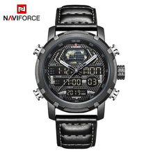 Load image into Gallery viewer, Mens Watches NAVIFORCE Top Brand Luxury Waterproof Led Digital Quartz Watch Man Fashion Leather Sport Wrist Watch Men Clock Male