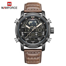 Load image into Gallery viewer, Mens Watches NAVIFORCE Top Brand Luxury Waterproof Led Digital Quartz Watch Man Fashion Leather Sport Wrist Watch Men Clock Male