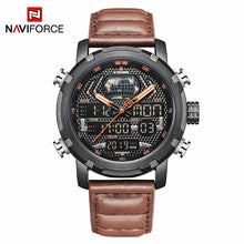 Load image into Gallery viewer, Mens Watches NAVIFORCE Top Brand Luxury Waterproof Led Digital Quartz Watch Man Fashion Leather Sport Wrist Watch Men Clock Male