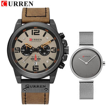 Load image into Gallery viewer, CURREN Lovers Women Watch Set Fashion Leather Steel Quartz Men Women Couple Watches Casual Business Male Wristwatches Set