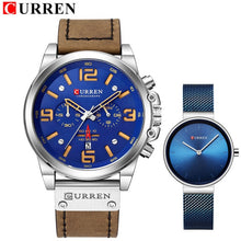 Load image into Gallery viewer, CURREN Lovers Women Watch Set Fashion Leather Steel Quartz Men Women Couple Watches Casual Business Male Wristwatches Set