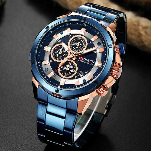 CURREN 8323 Chronograph Sport Watches for Men Business Casual Wristwatch with Calendar Quartz Men's Watch Male Clock Relojes